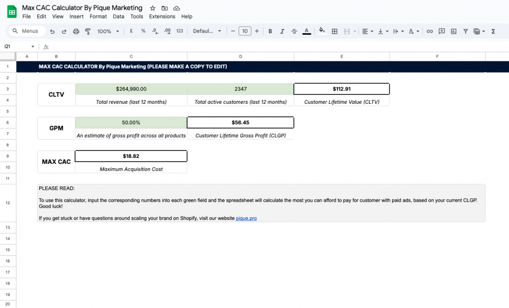 Max CAC Calculator